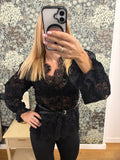 Blusa in Pizzo Nero