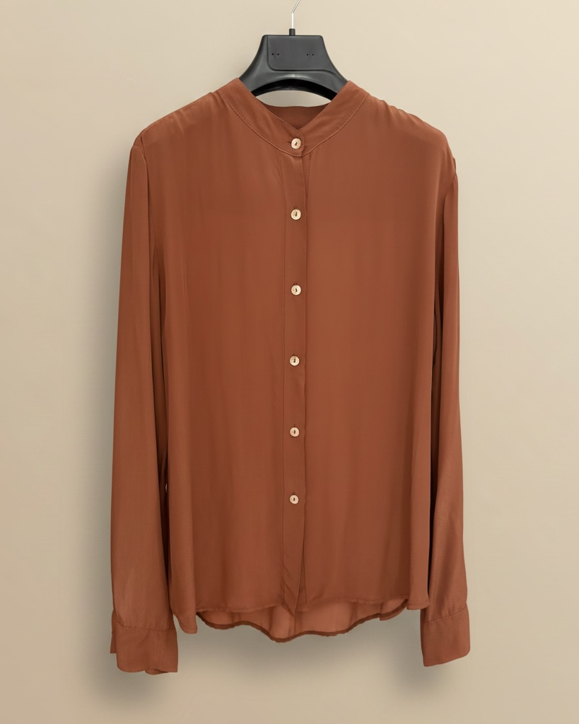 Blusa in Viscosa Color Terracotta