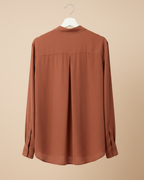 Blusa in Viscosa Color Terracotta