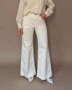 Pantaloni a Zampa Color Panna