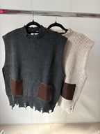 Gilet in Maglia Grigio