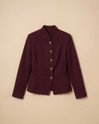 Giacca Blazer Bordeaux con Collo Alto