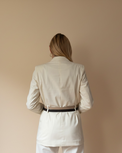 Blazer in Cotone Color Panna