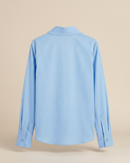 Camicia Azzurra in Cotone con Applicazione