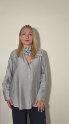 Blusa Grigia con Fiocco Gioiello
